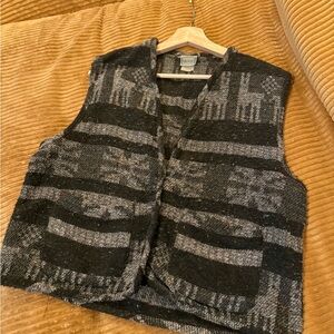 Black and Gray Patterned Vest
